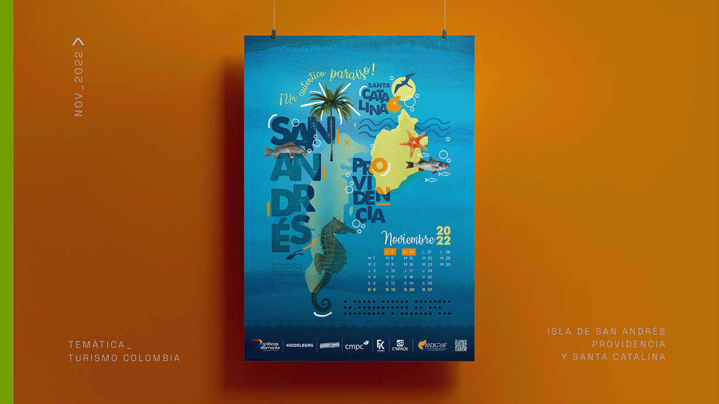 calendar design calendario Digital Art  Diseño editorial diseño gráfico graphic design  ilustracion November poster print design 