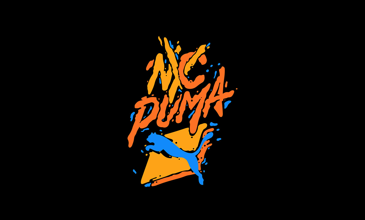 nyc puma billboard design hiphop New York retail store screen sports typography  