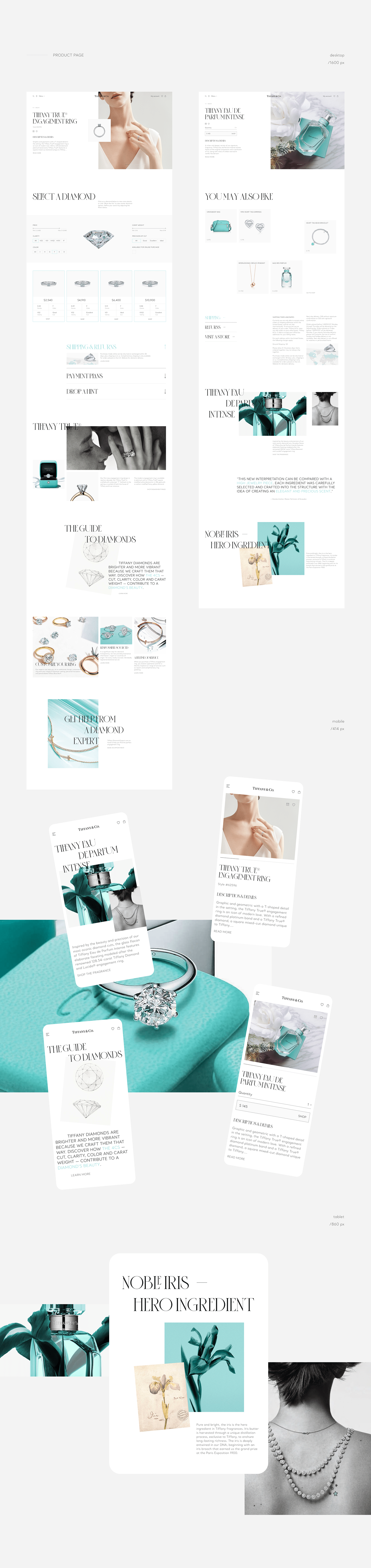 diamond  e-commerce jewelry online store redesign shop store ui ux Website Fashion 