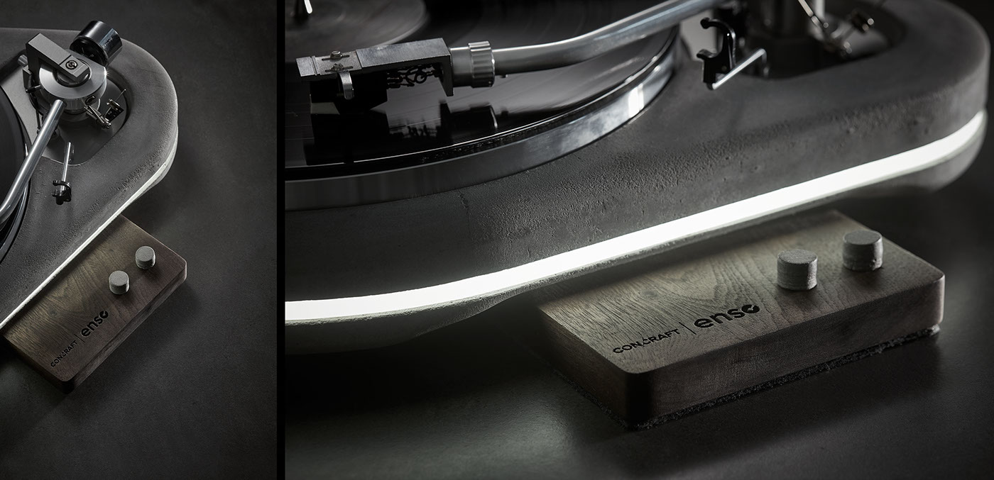 turntable concrete music audiophile fidelity hi-fi vintage vinyl stereo walnut