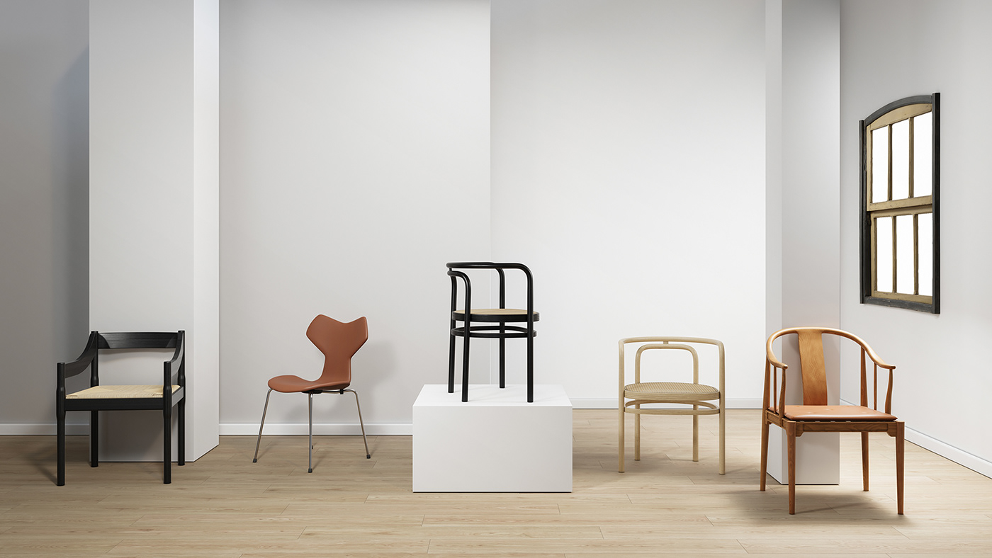 fritz hansen chair interior design  furniture photorealistic product product design  Product Rendering