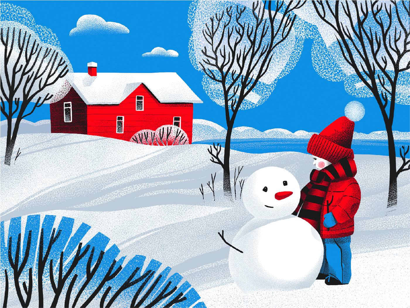 Christmas Fun illustration art Nature new year PROCREATE ART snow weather winter winter holidays