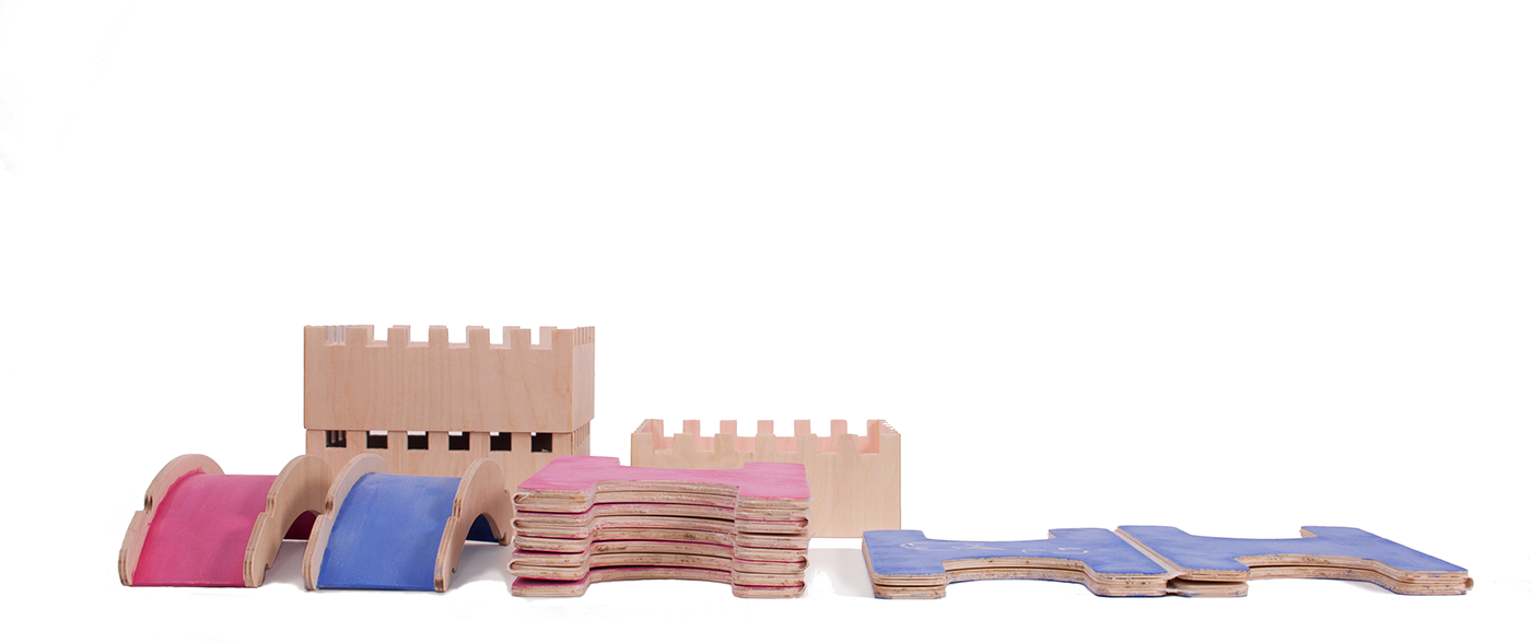 flatpack Birch Plywood children toy canvas Chalkboard pink blue wood Castle adventure