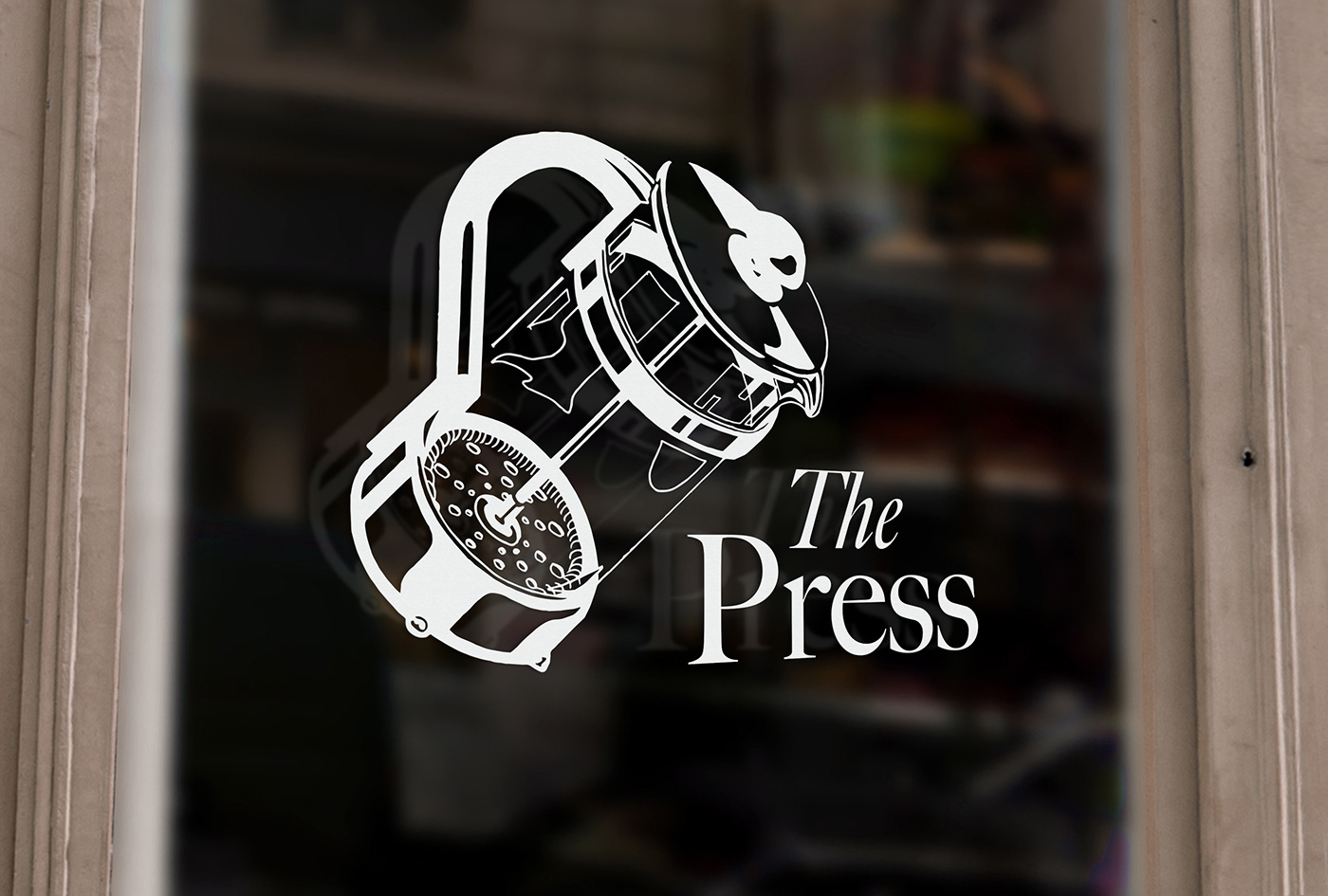 object translation Logo Design symbol design coffee press coffee logo french press coffee shop cafe