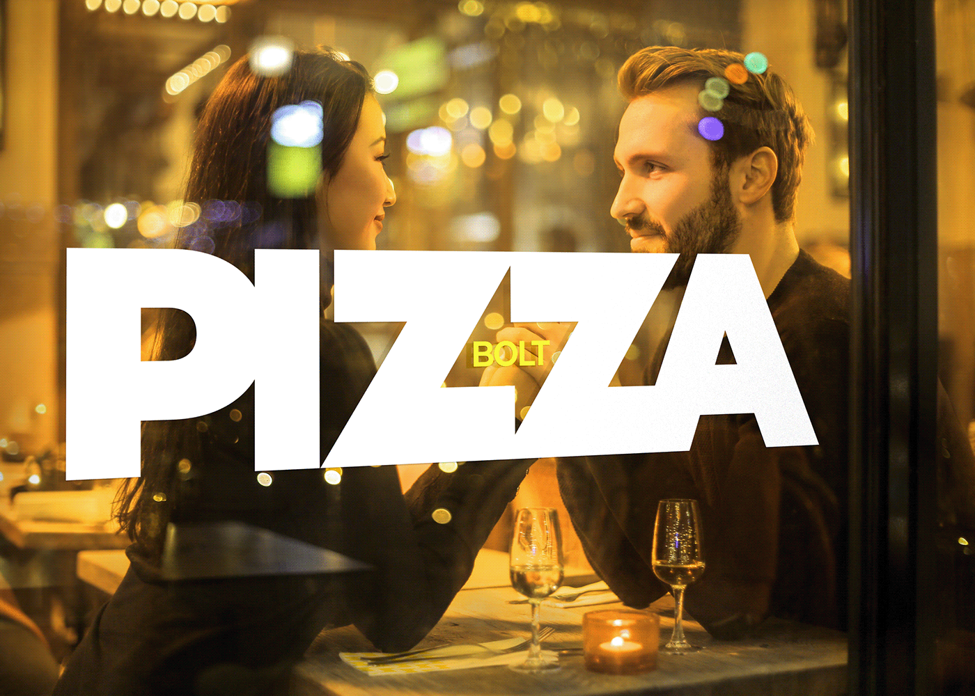 Pizza branding  pizzeria bolt fastfood restaurant Italian food