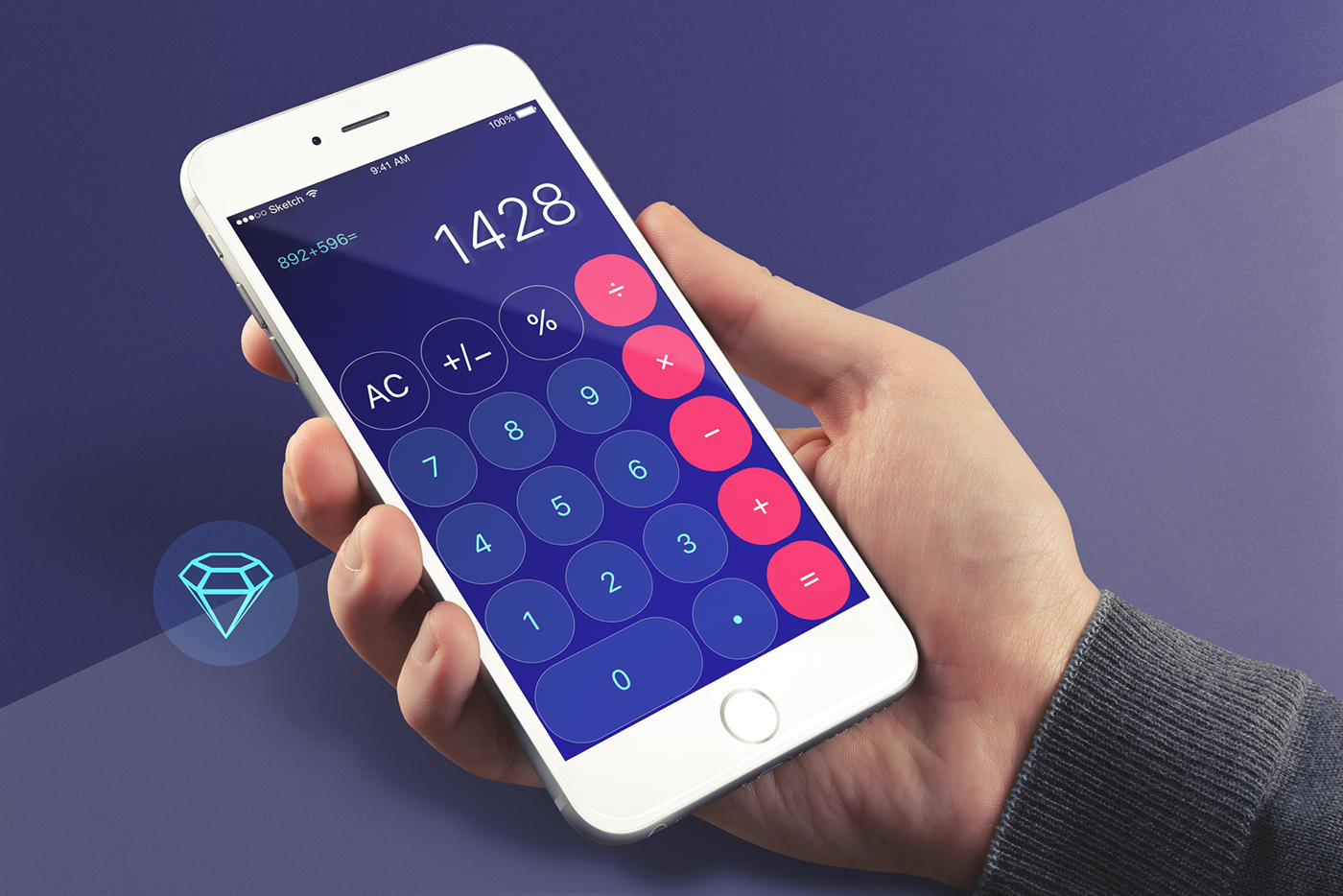 Day19 day100 calculator app daily ui sketchapp free UI ux ui design sketch Sources download fxoffice