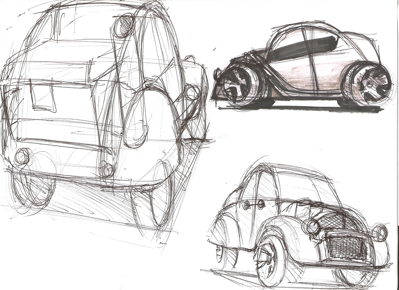 car design sketch Marker pen plane sketch