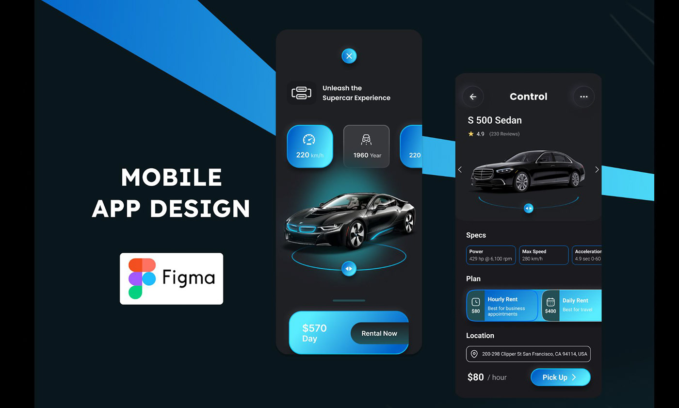 Mobile app Figma UI/UX UX design app design rental app ui design app ios user interface