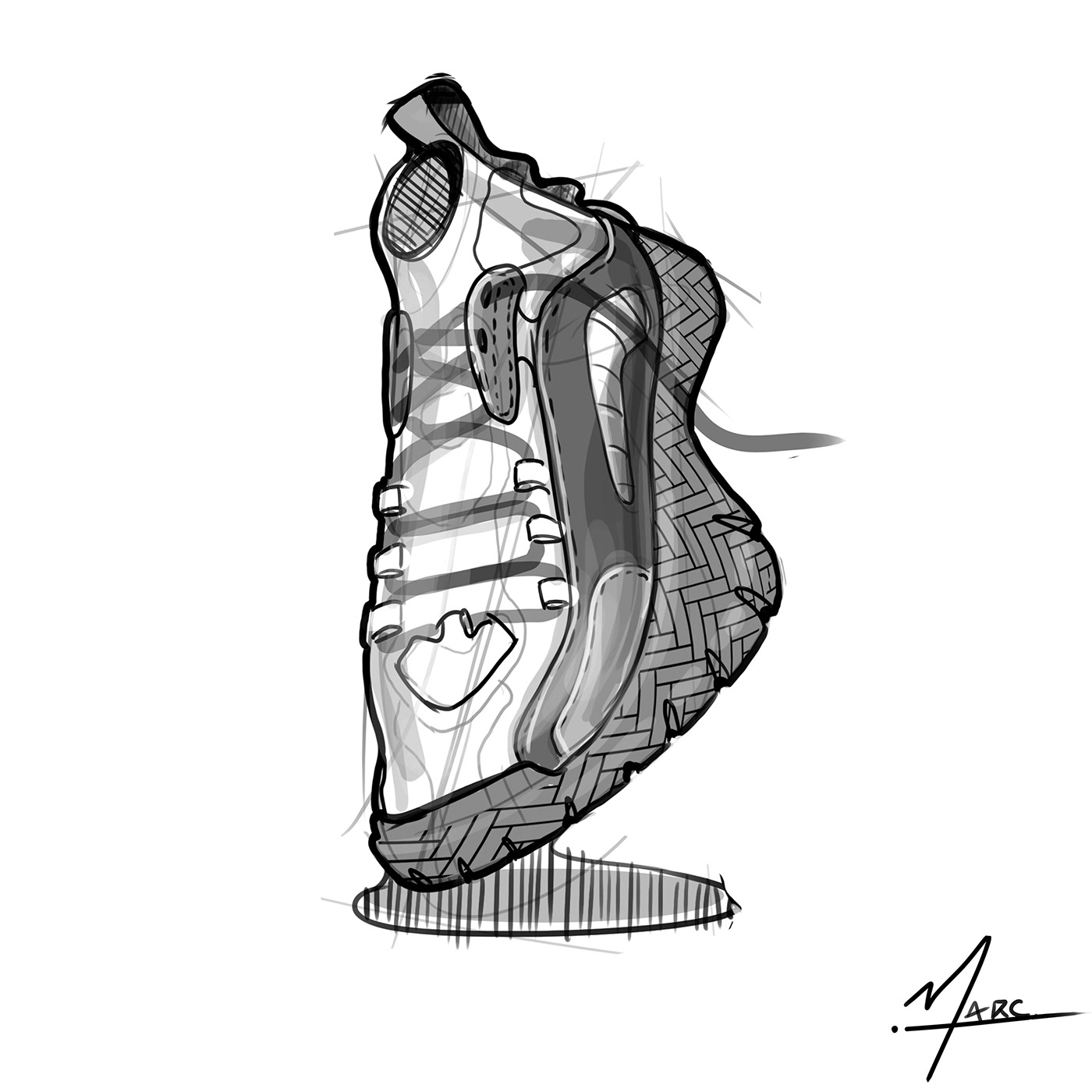 footwear illutration rendering shoes sketch sneakers