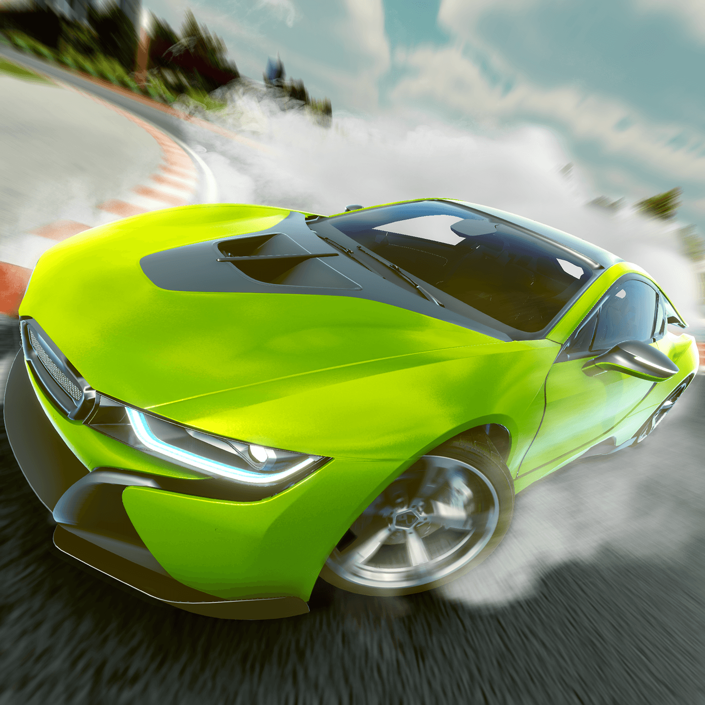 car game Racing Game modern car graphic design  game design  game renders 3D Rendering car render car race