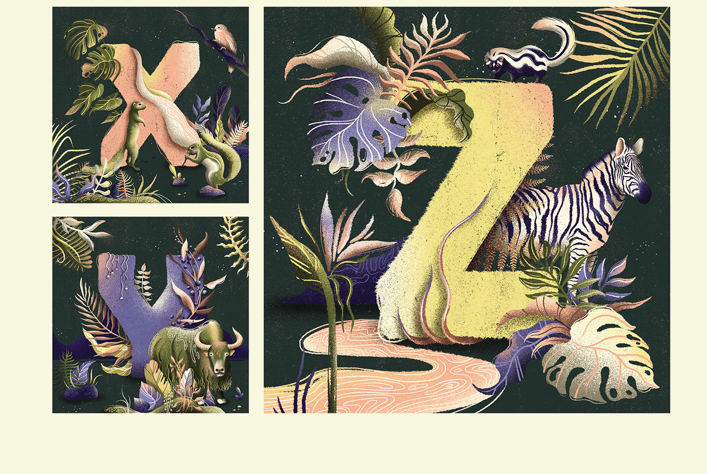 36daysoftype animal lettering wacom alphabet book Character children illustration fairytale plants