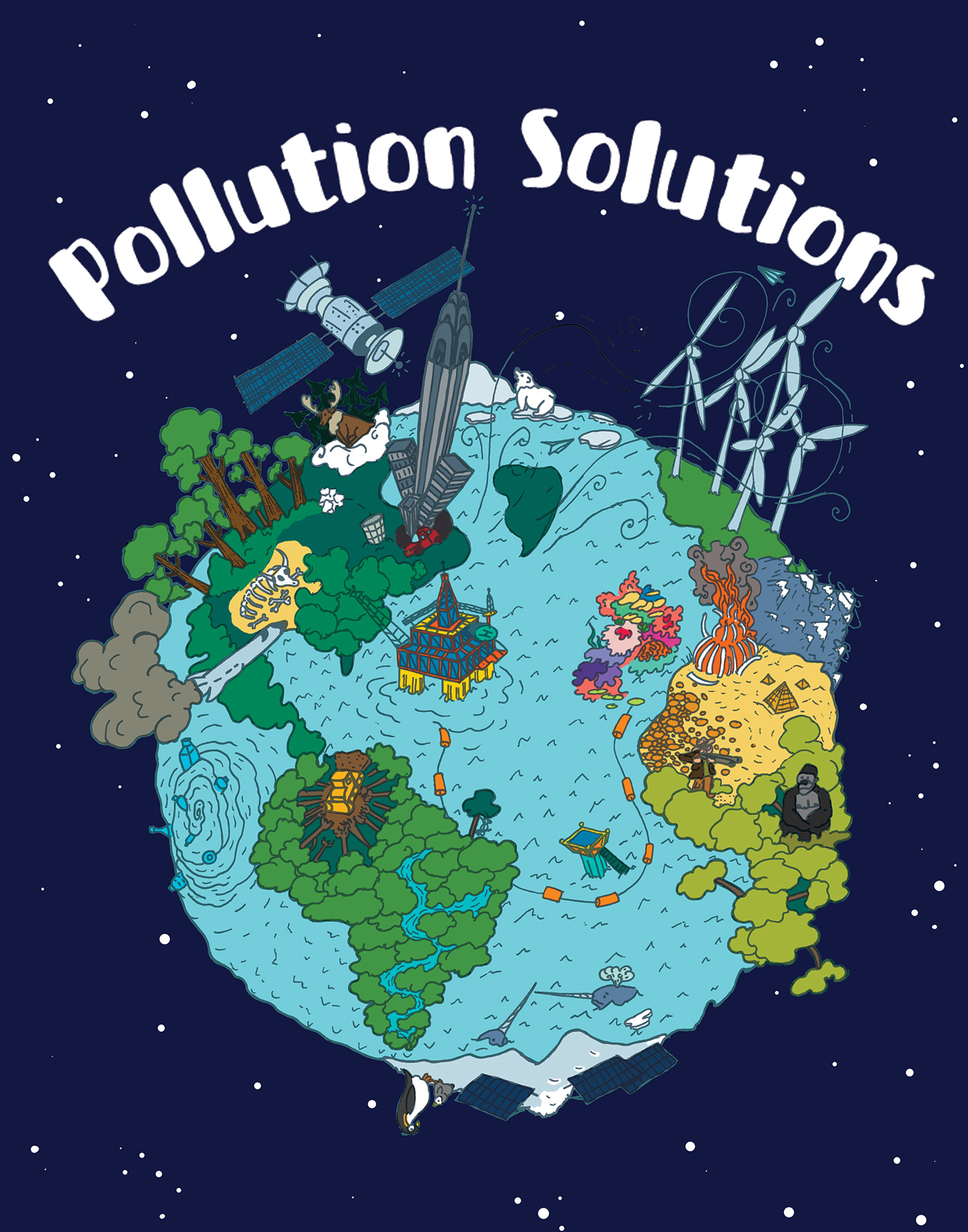 ILLUSTRATION  Adobe Photoshop adobe illustrator pollution earth Enviorment Advertising  digital poster