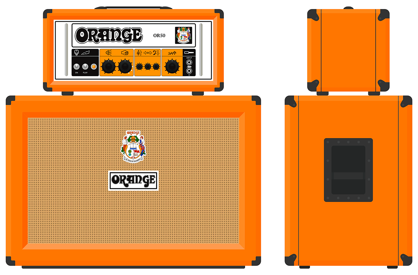 affinity designer vector artwork guitar amplifier Orange Amps adobe illustrator