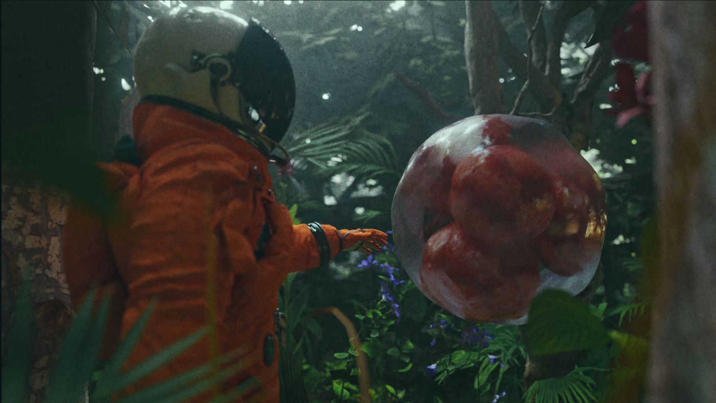 3D astronaut blender Cell contact forrest Nature organic organism statue