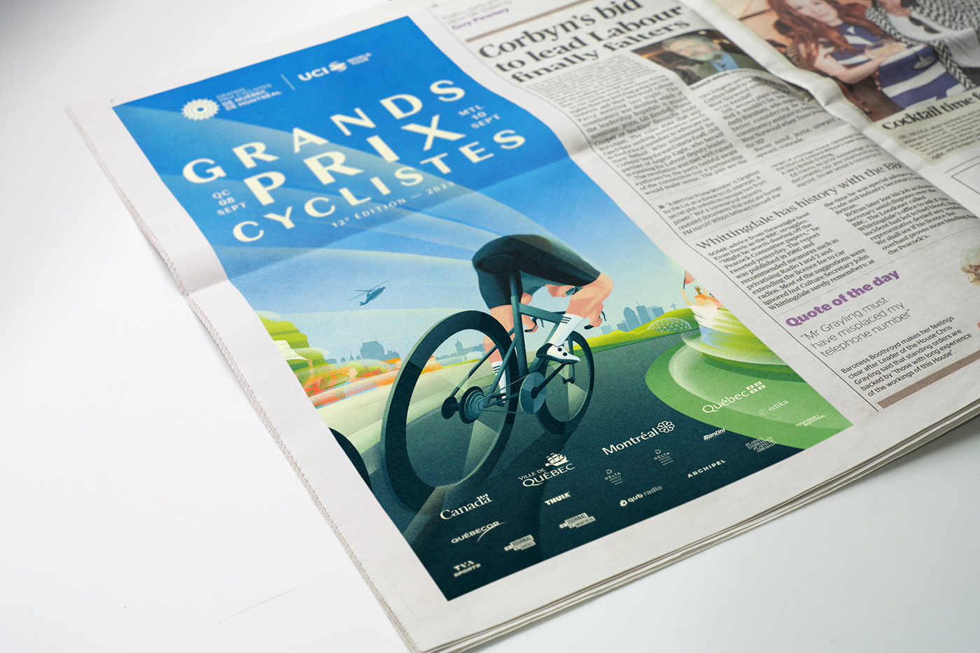 Event sport Cycling Montreal Quebec art direction  poster brand event identity ILLUSTRATION  graphic design 