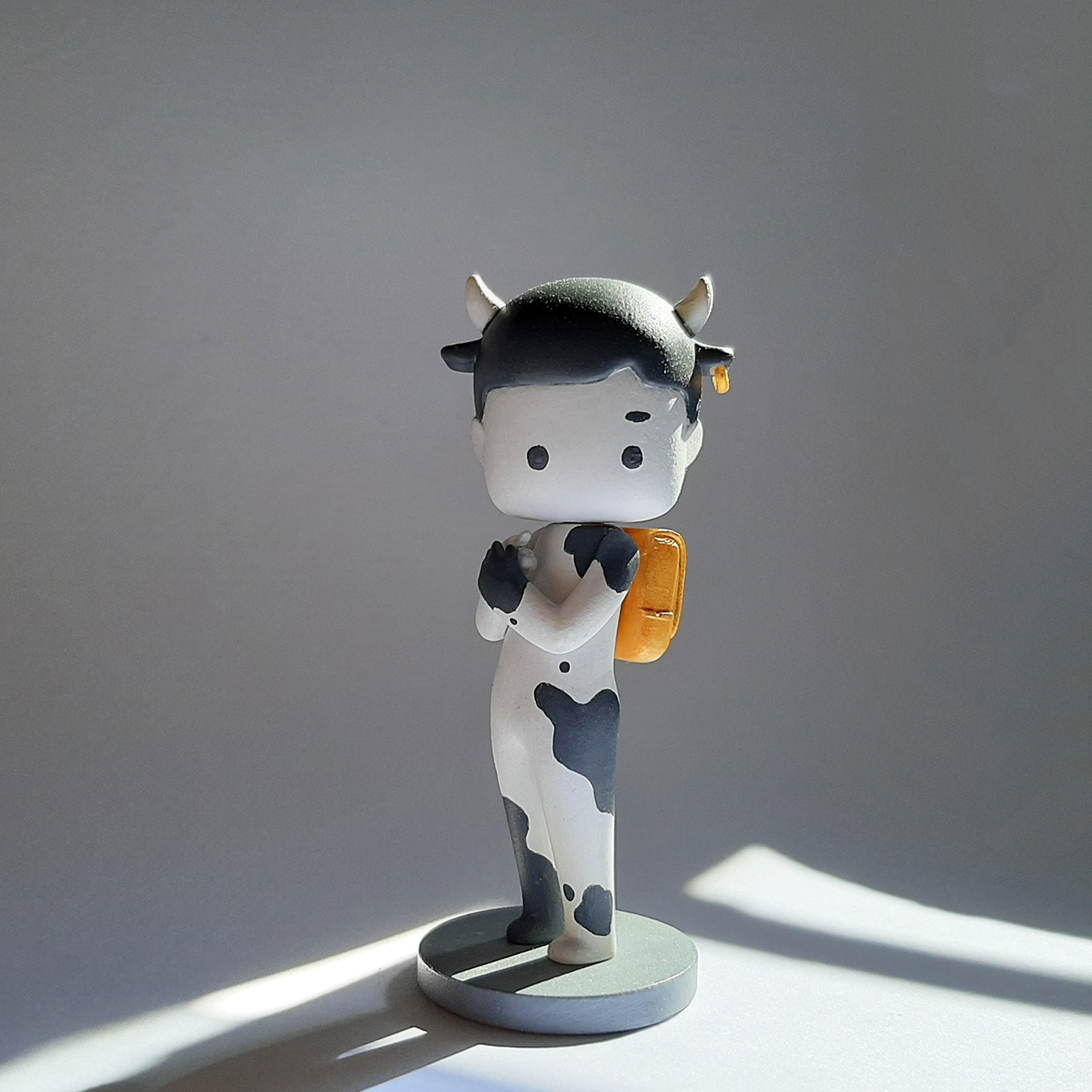acrylic art arttoy cow milk toy