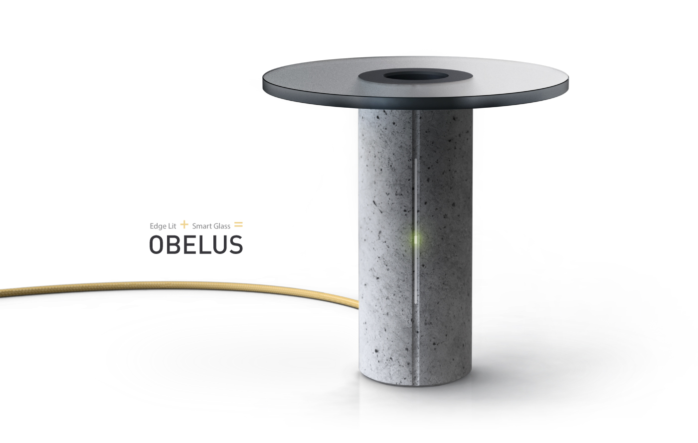 Adobe Portfolio light led edge lit side lit glass concrete designboom Desk lamp Smart Obelus