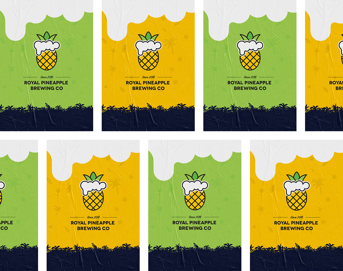 art direction  beer Brand Design branding  clean HAWAII logo packaking Pineapple royal pineapple
