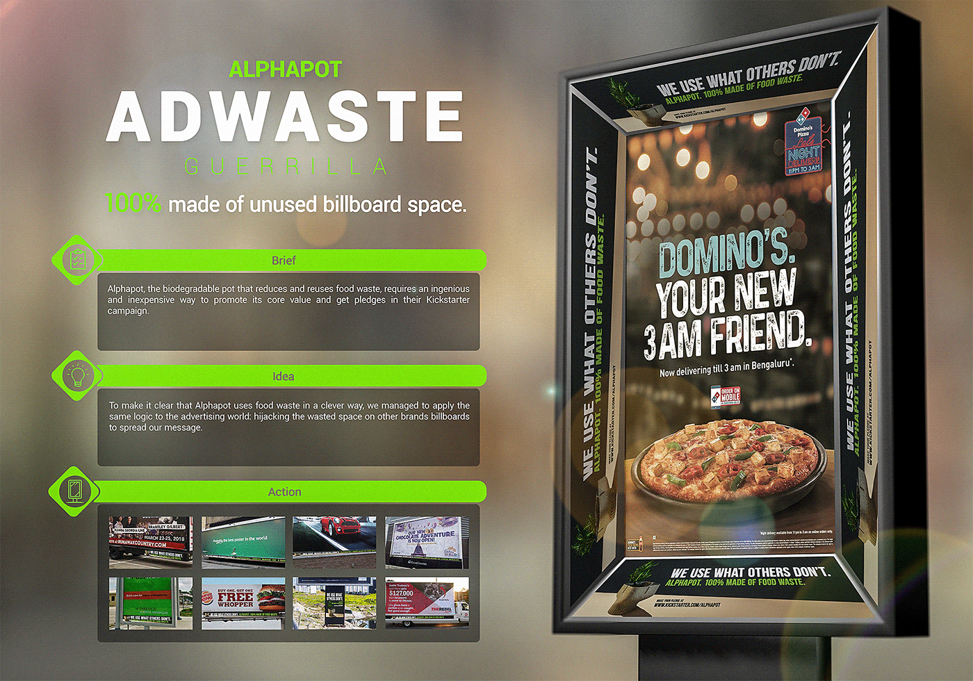 Food waste Alphapot Advertising  tata portal pepe gazzo copywriting  graphic design  Guerilla out of home billboard