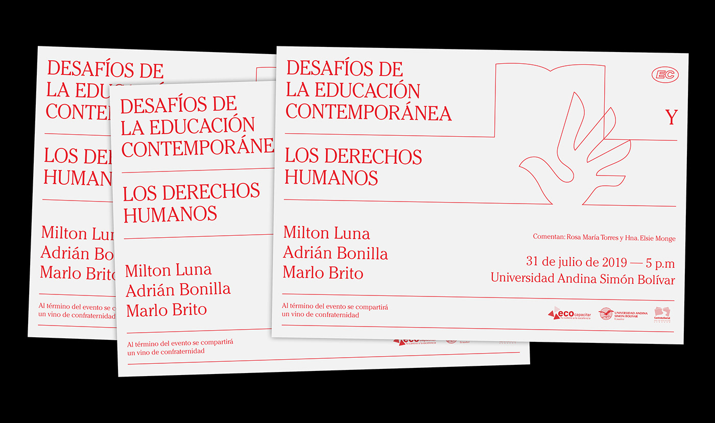 graphic design  Invitation design University lecture red Education Human rights typography   type