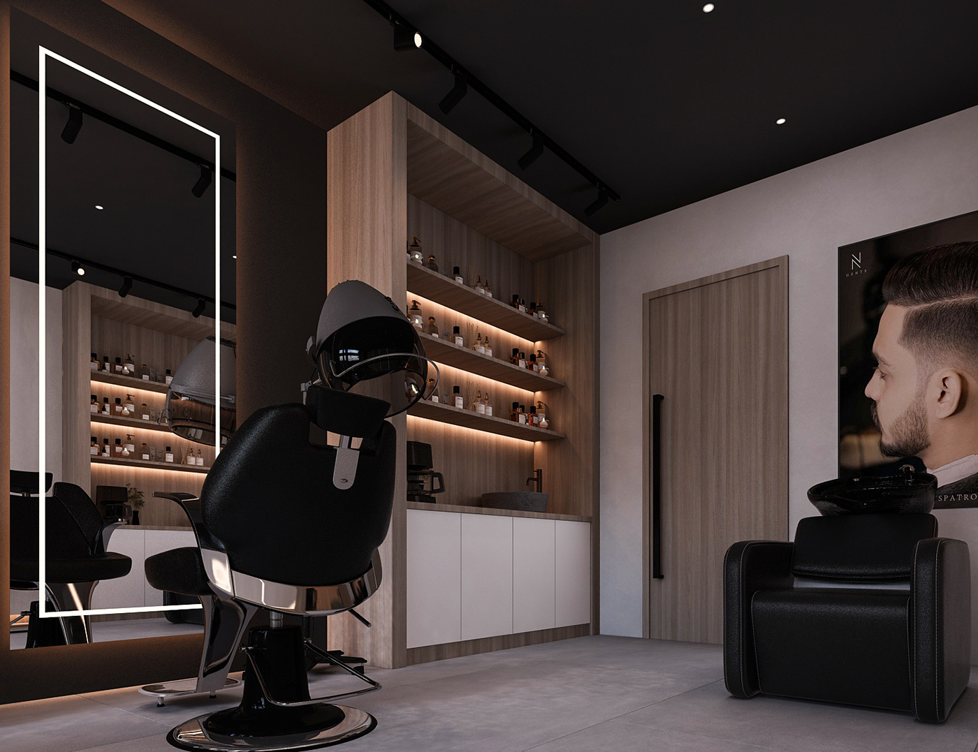 Interior design brand identity barber's shop