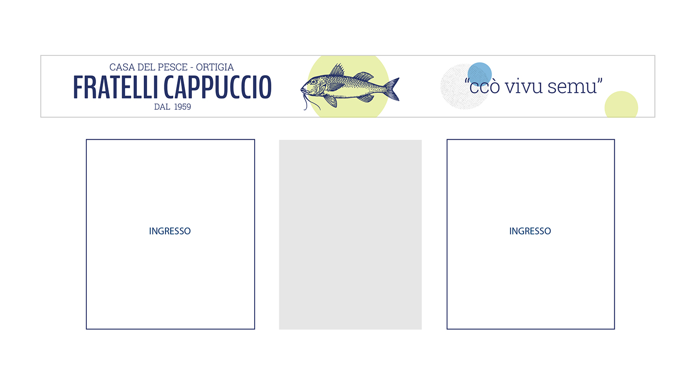branding  logo Logotype fish guidelines sicily shop market business card