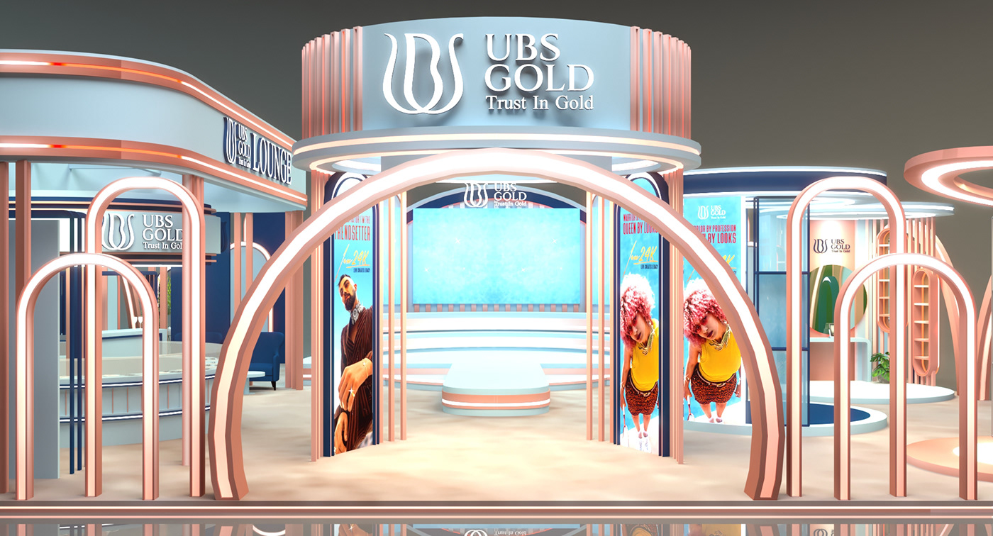 booth Event lounge Stage mini booth UBS GOLD