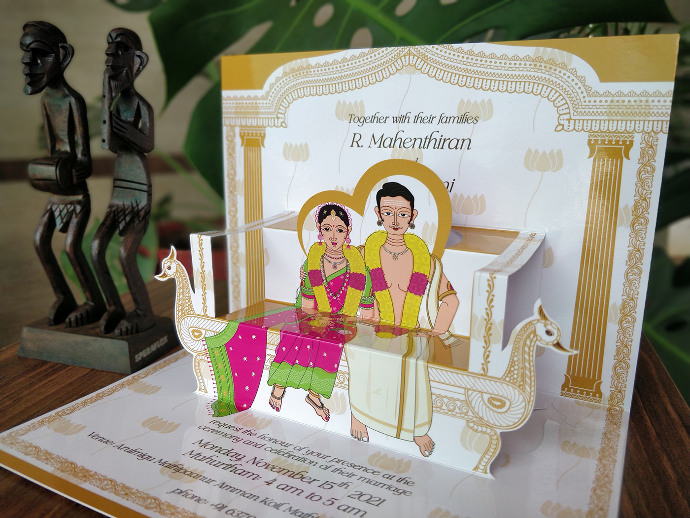 3D aneganarts Coimbatore customweddinginvite IndianWeddingCards Invitation paper engineering pop up popup design