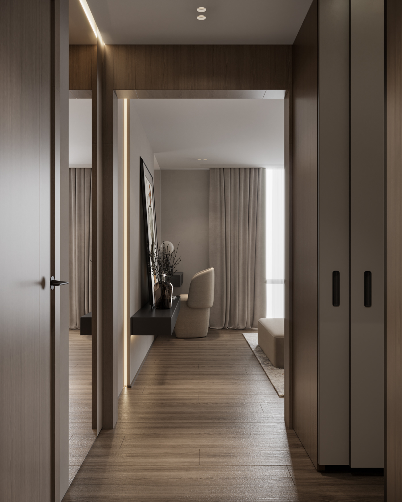 furniture visualization interior design  corona 3ds max Minotti bedroom modern artwork Drawing 