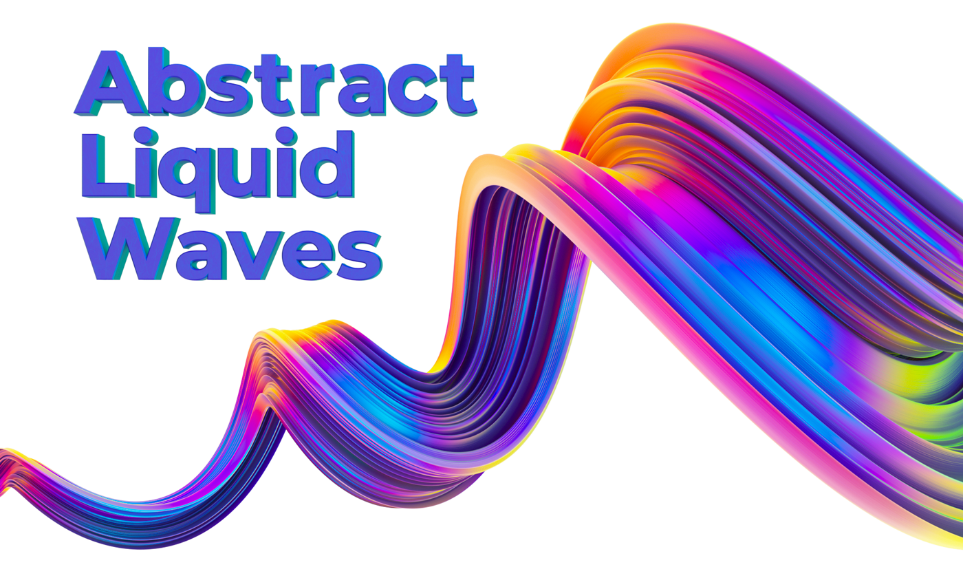 3D ILLUSTRATION  Liquid shape abstract holographic c4d freebie fluid cinema4d