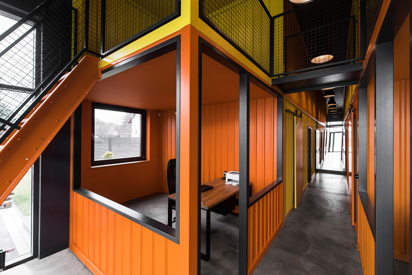 container Office Interior poznan mode:lina modelina architekci orange