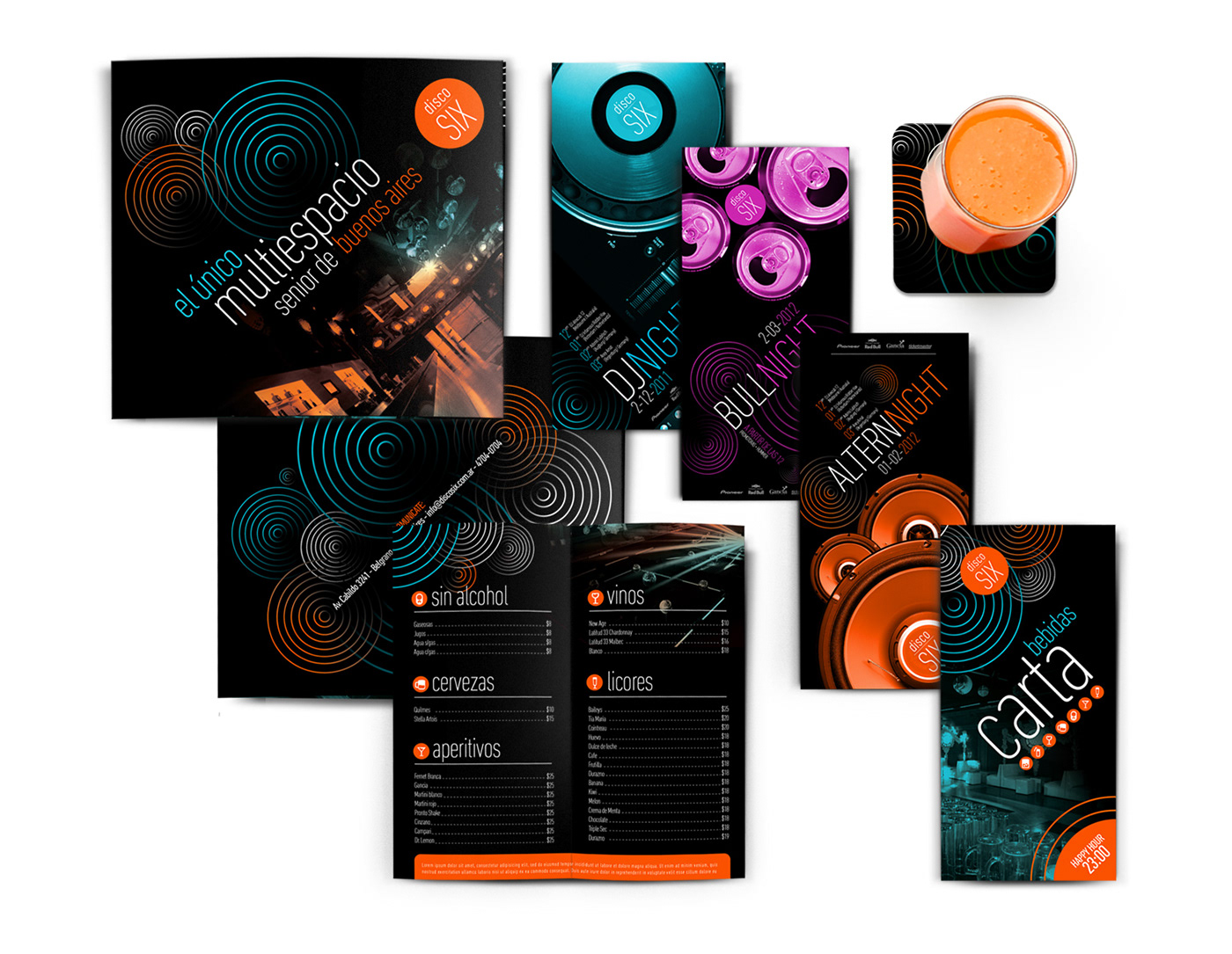 brochure afiche poster flyer identity brand print buenos aires argentina Freelance disco six menu folleto party type