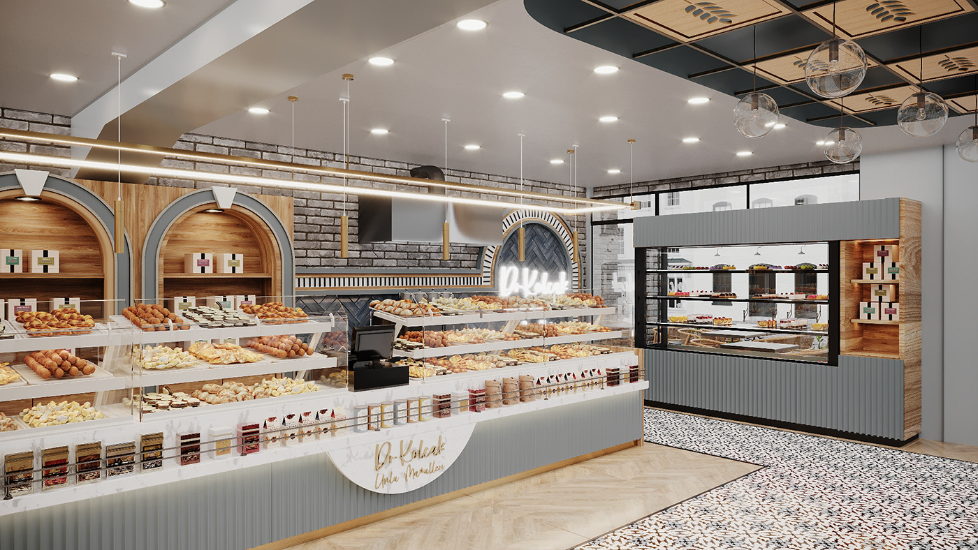 bakery design  interior design  3ds max visualization Render