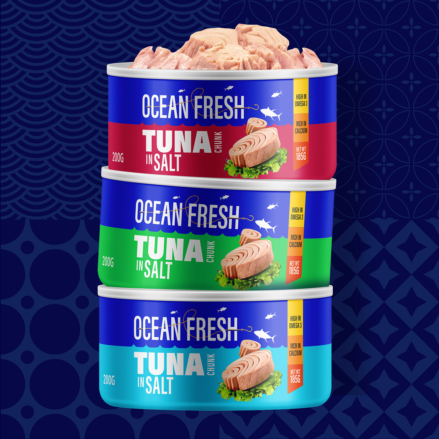 adobe illustrator brand identity design fish fmcg packaging Food  Ocean packaging design tuna Tuna Packaging