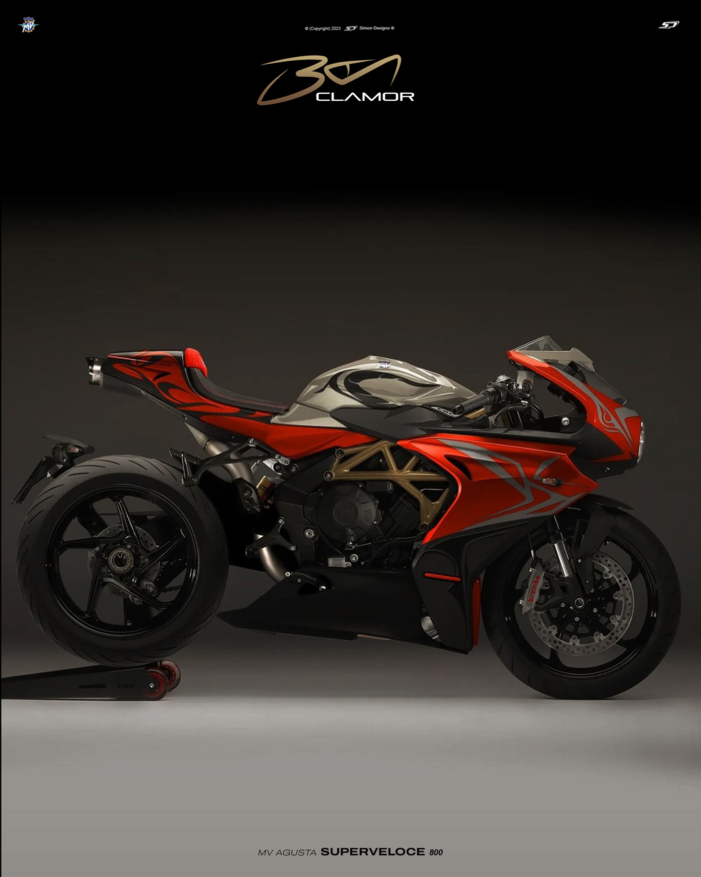 Simon Designs art motorcycle art mv agusta superveloce boa exhaust exhaust design exhaust styling