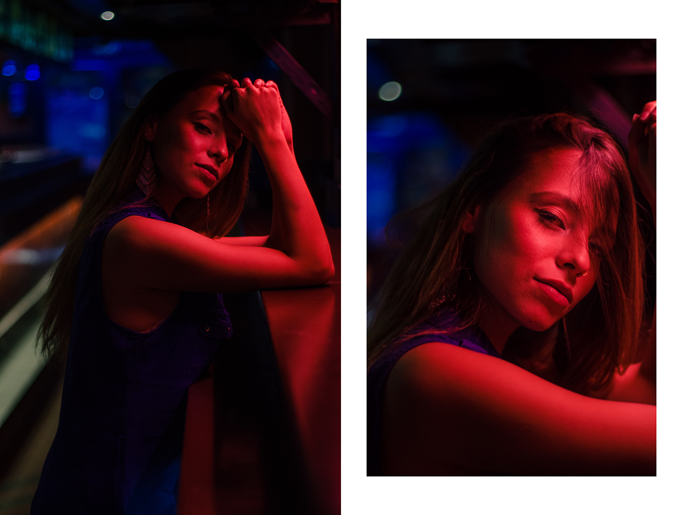 Photography  portrait beauty model lights bar neon Nikon photographer photoshoot