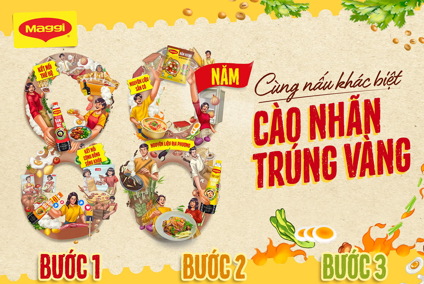Maggi cooking Food  kitchen Social media post creative Promotion celebration vietnamese food vietnam