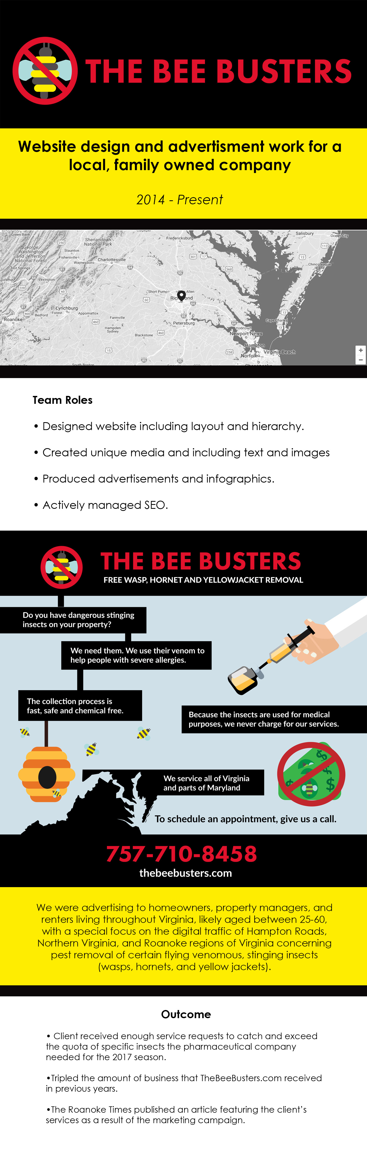 beebusters Web Design  ad design bees local graphic design  Website Small Business