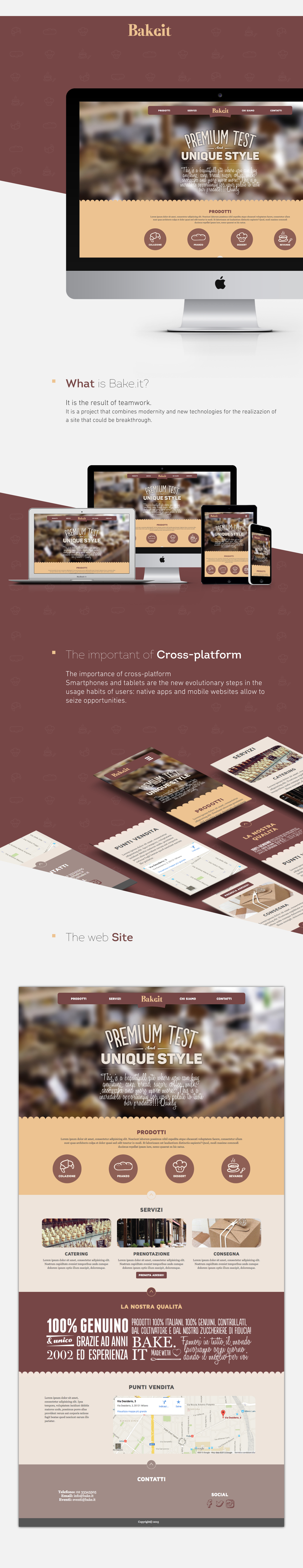 bake bakery Responsive landing page One Page UI ux clear design