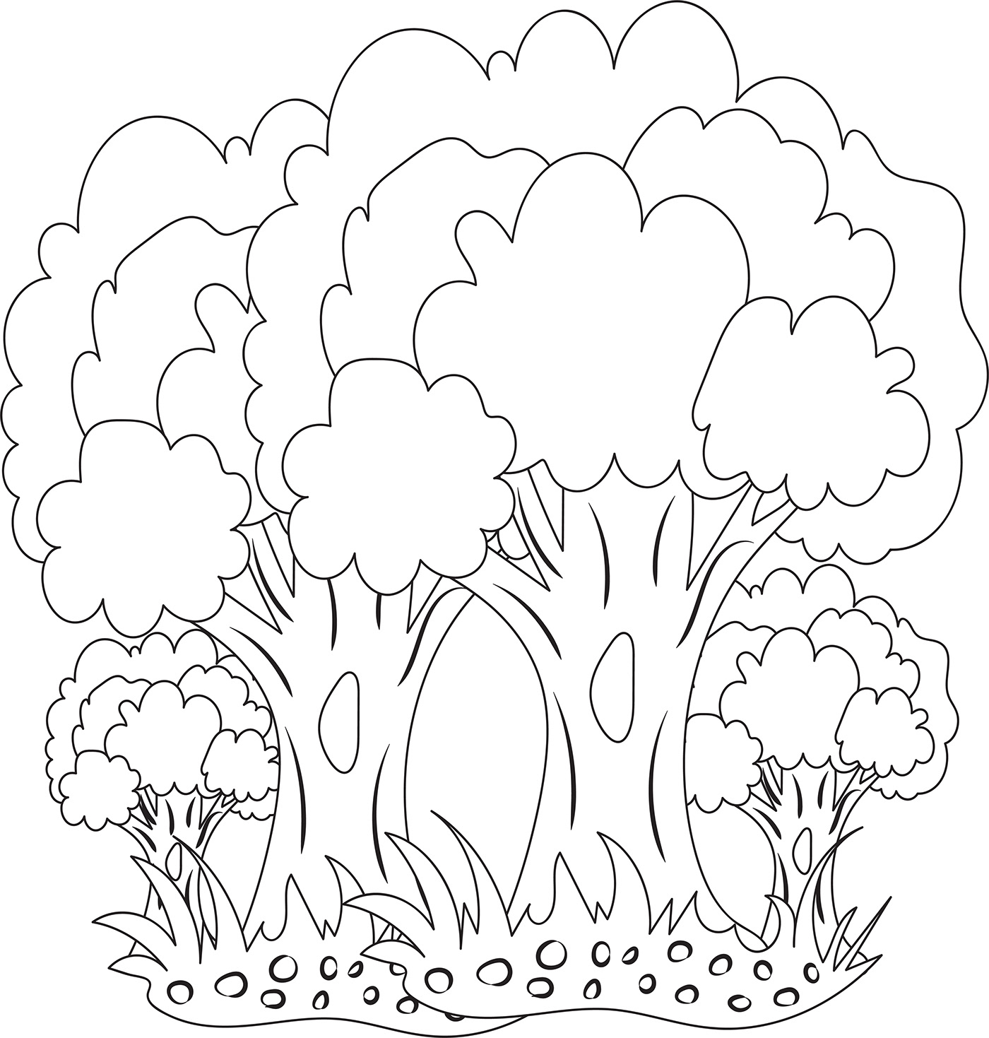 coloring page Digital Art  ILLUSTRATION  Tree  Flowers floral animal disign Adults kid's