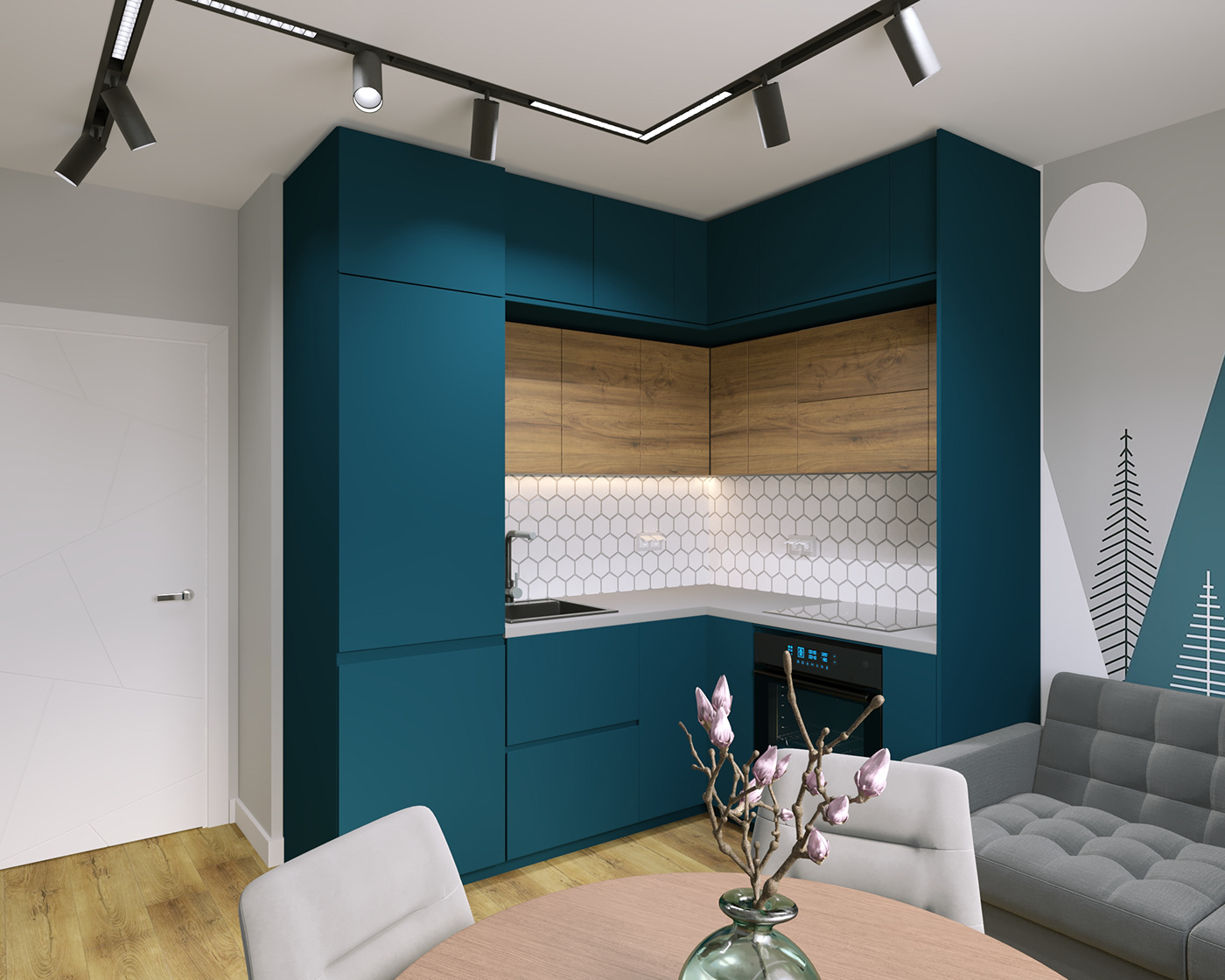 design flat flat design Interior interior design  kitchen room дизайн дизайн интерьера интерьер
