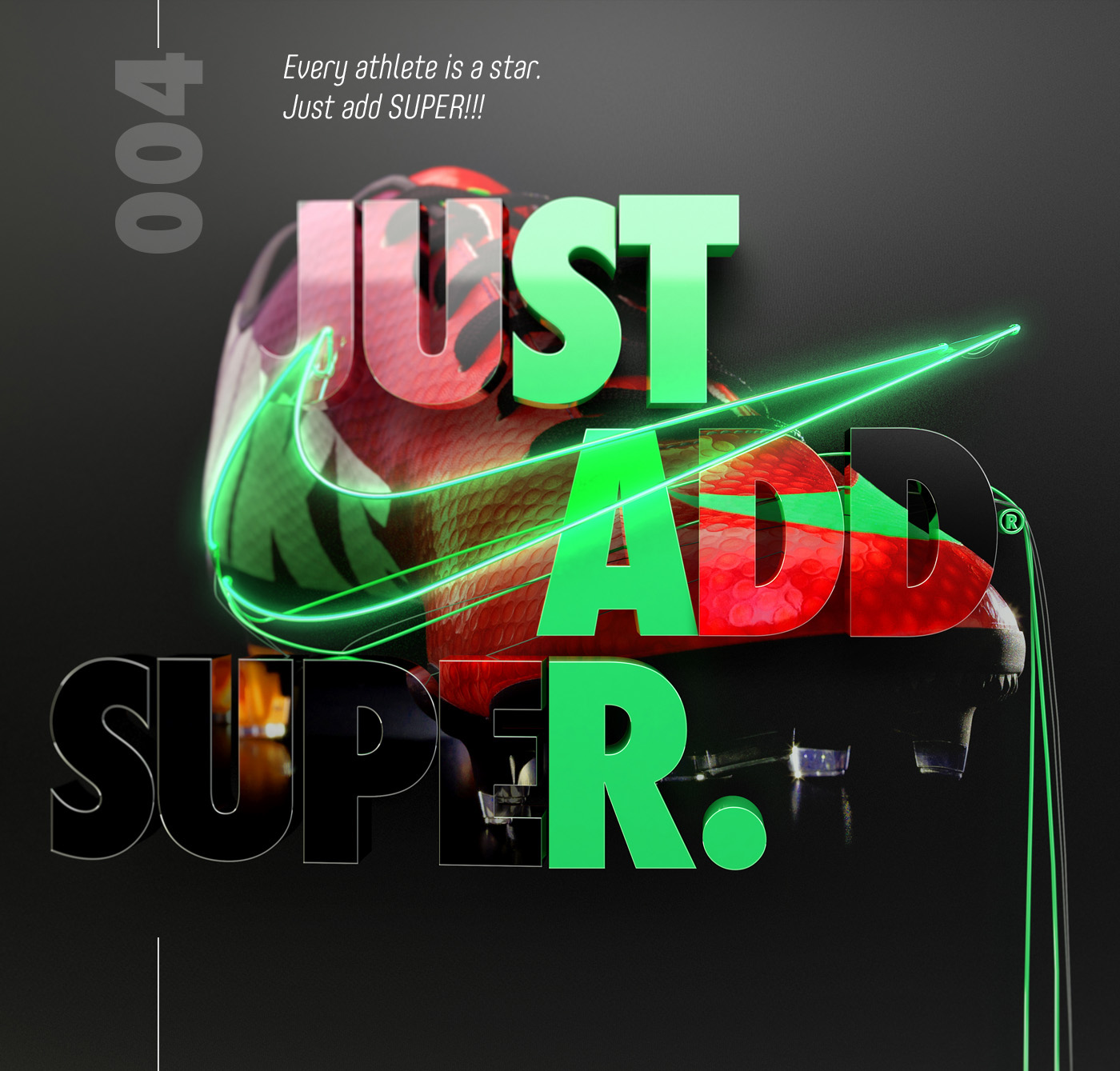 Nike sports Nike Shoes shoes soccer sportwear neon 3D type 3D Type colour