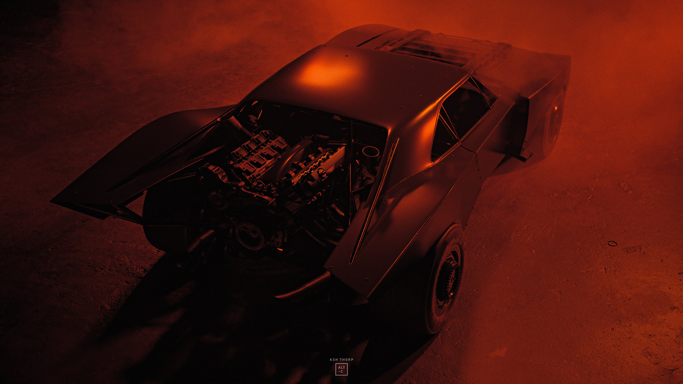 automotive   batman Batmobile CGI concept concept art design dramatic race car Render