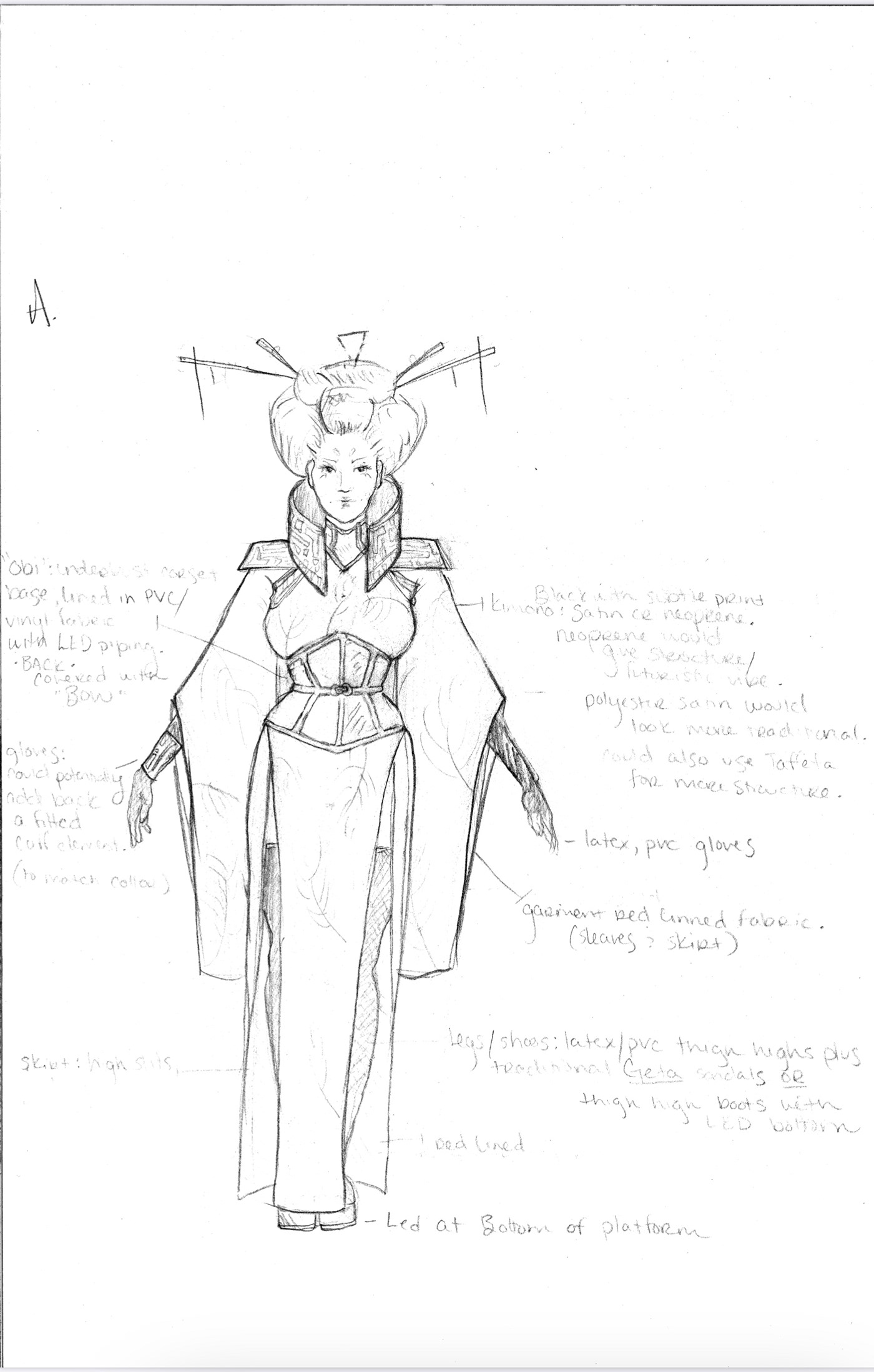 cospla costumedesig cybor  fantas fashiondesign geish ILLUSTRATION  MOODBOAR robogeish sketc