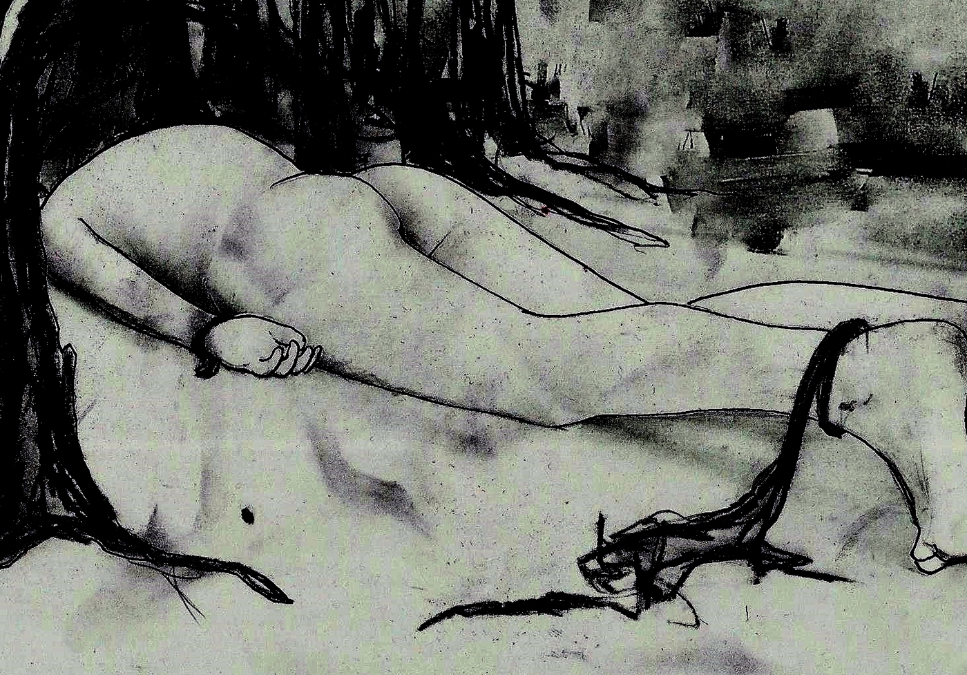 MRT olivia weiss woman Isolation darkness tied embeddet figurative painting gegenständliche malerei neue figurative kunst surreal