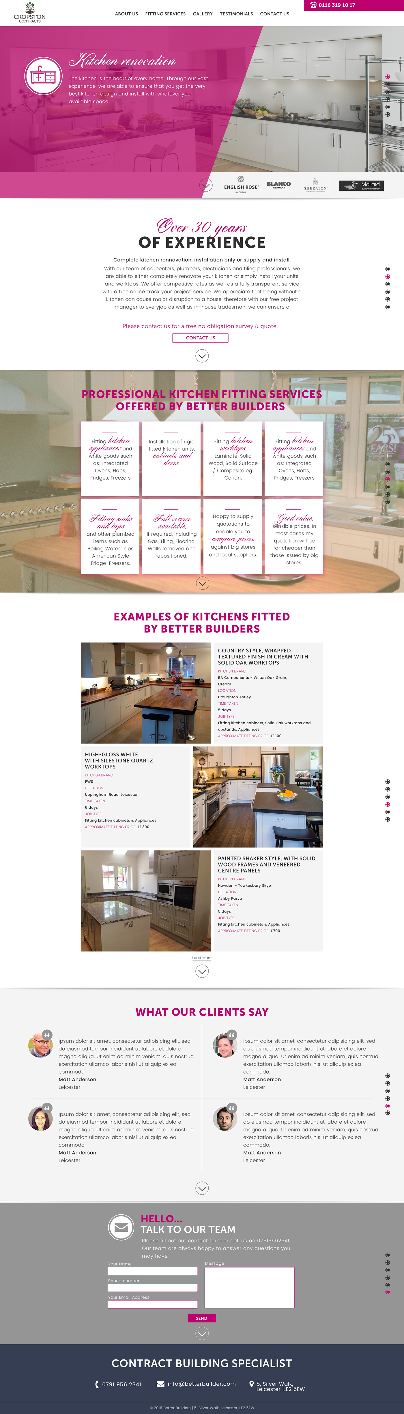 builders bathroom kitchen UI Webdesign Leicester