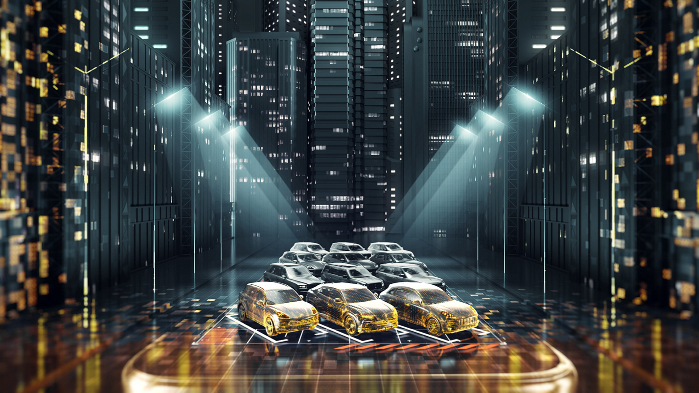 brand video product design gold luxury CGI motion graphics city