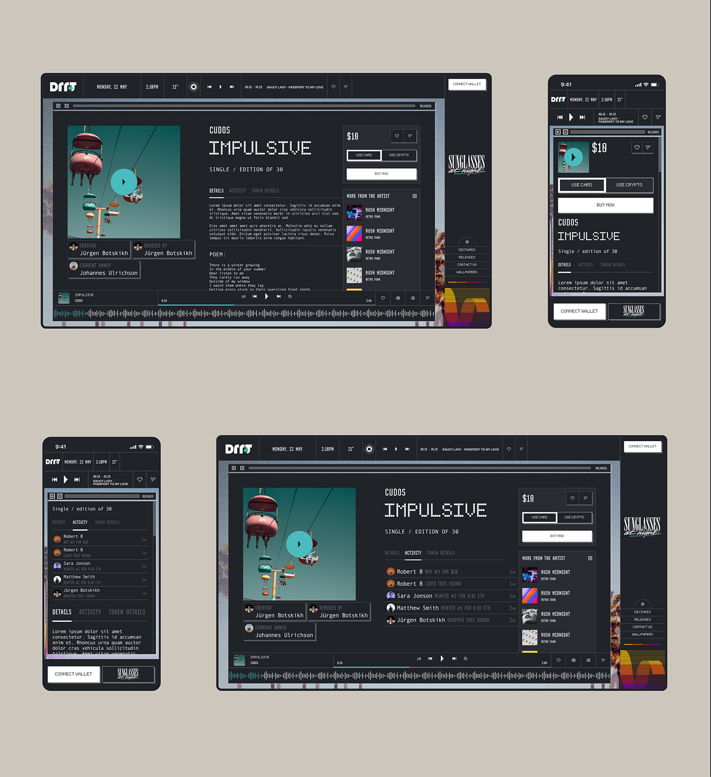 Website Design Web Design  interactive UI/UX ui design Fashion  web3 Marketplace music app Music Website