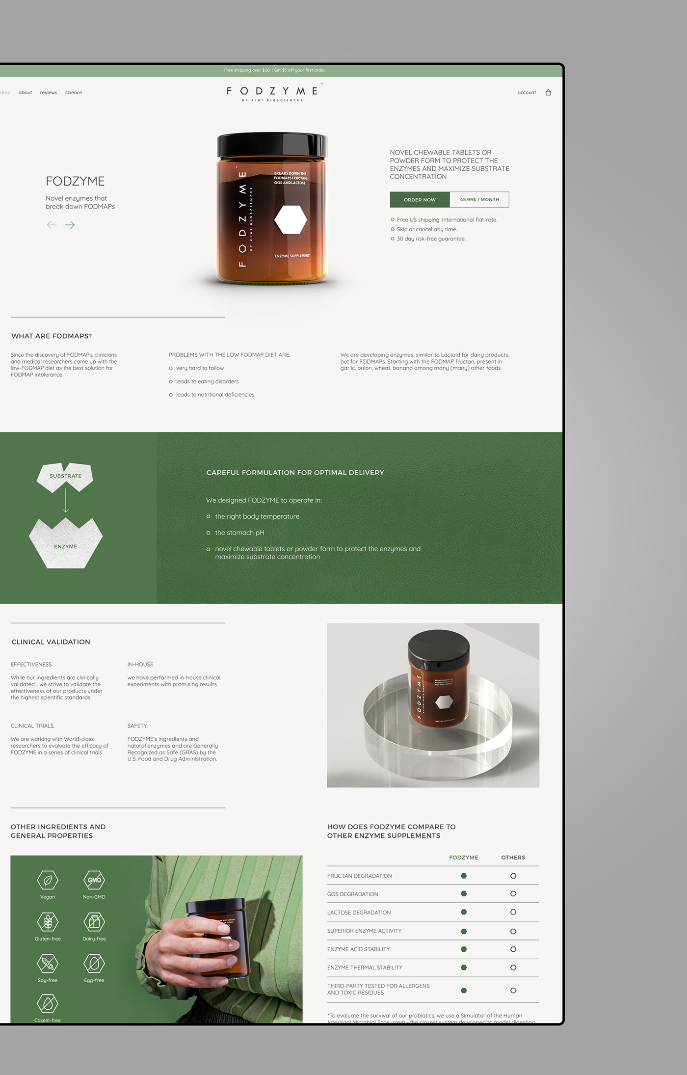 Ecommerce food supplements Packaging Shopify UI ux