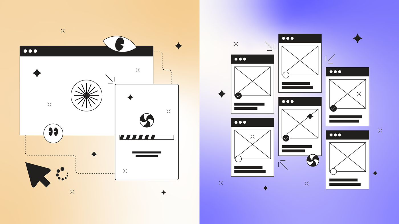 illustration set Illustration system Interface illustrations kapustin set design  web illustration